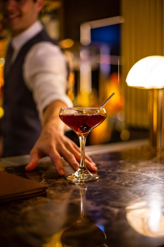 bartender with cocktail
